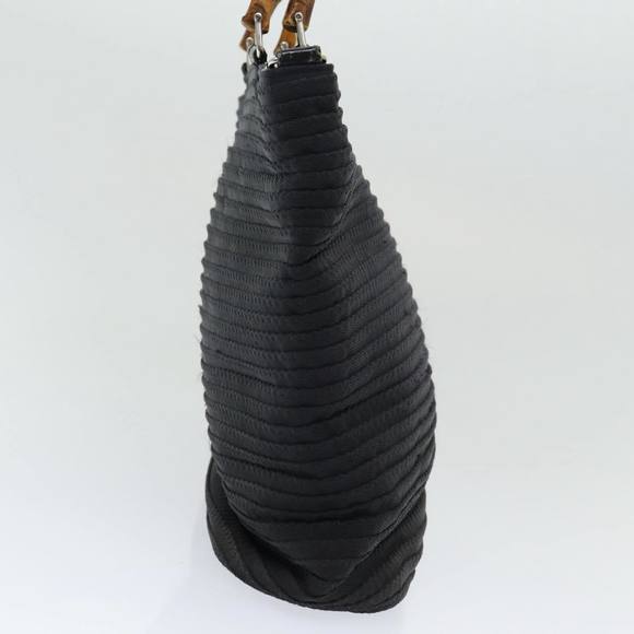 GUCCI Bamboo Hand Bag Nylon Black Auth am6667 - Picture 4 of 16